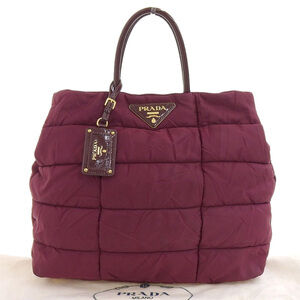 Prada Crispy Handbag Bordeaux Purple Quilted